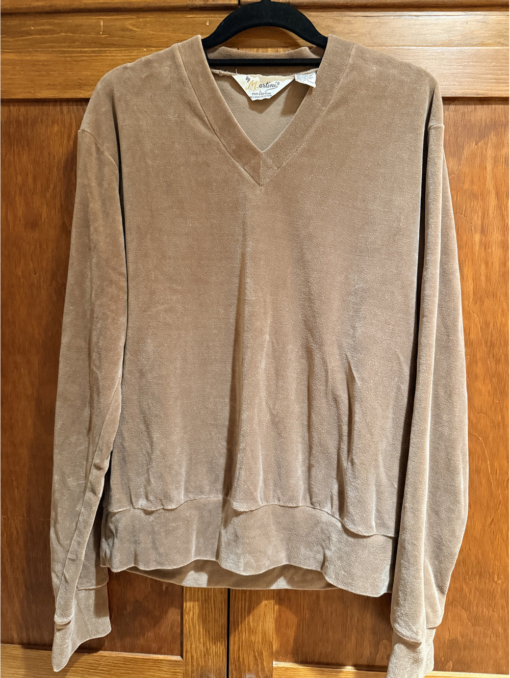 1970s Vintage Velour V Neck